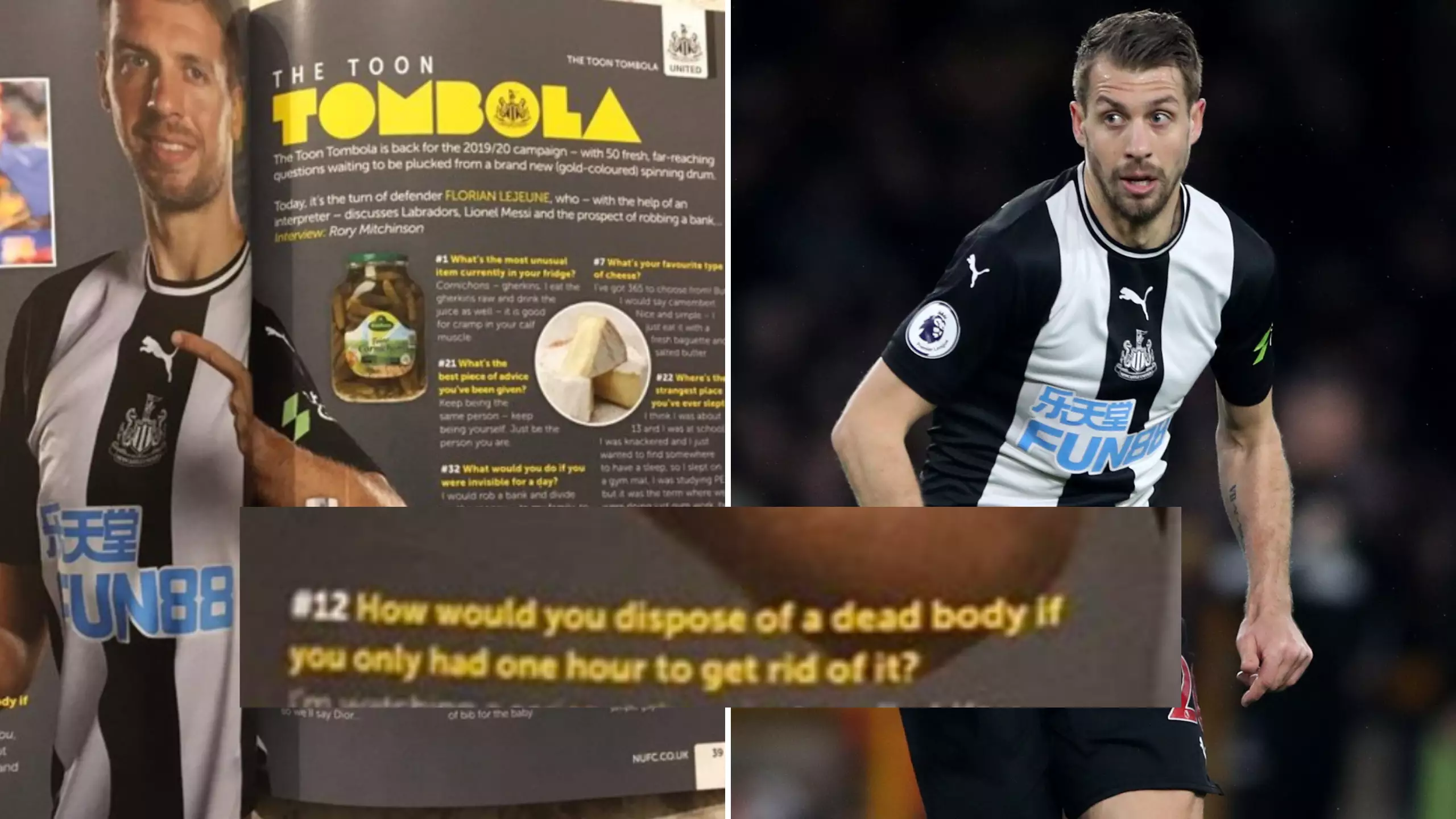 Newcastle Defender Florian Lejeune Bizarrely Reveals How He'd Dispose Of A Dead Body
