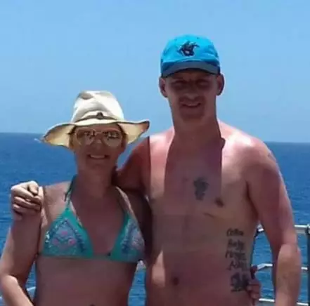Colline with her husband Julian in Tenerife.