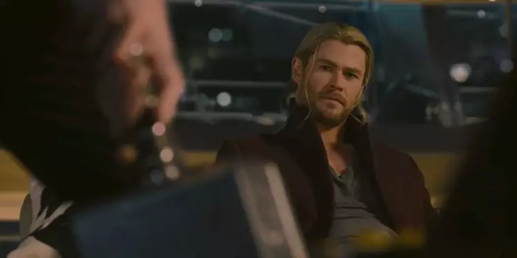 Thor clocks Cap moving his hammer.