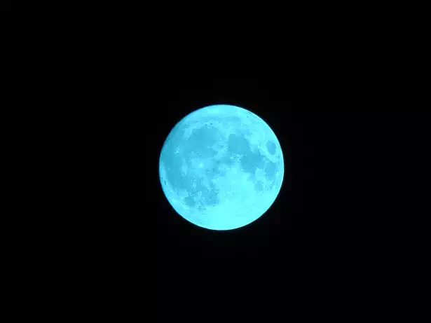 A blue moon occurs when we see two full moons in one calendar month (