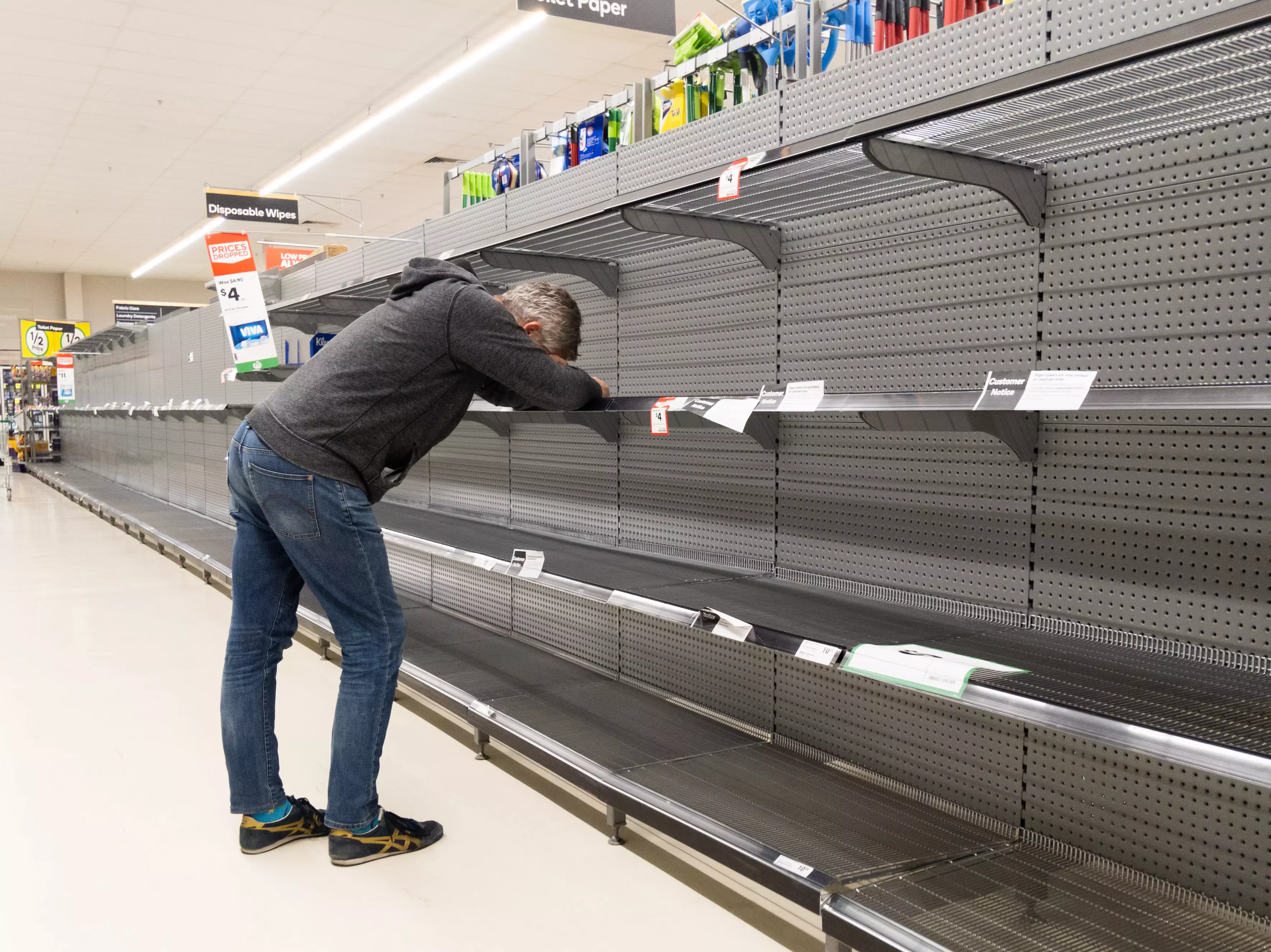 Shelves were wiped clear during the height of panic buying in March.