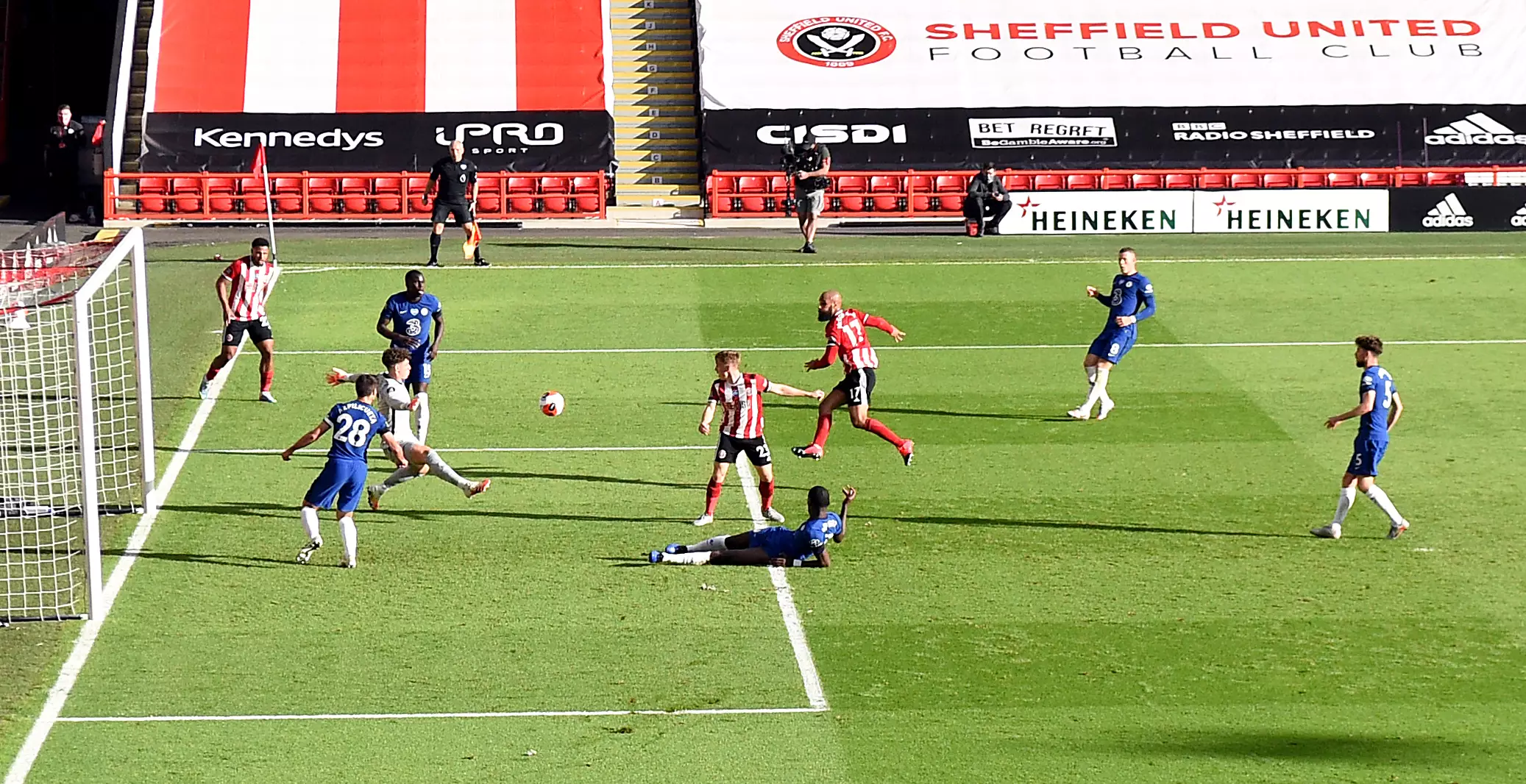 Chelsea concede their third against Sheffield United. Image: PA Images
