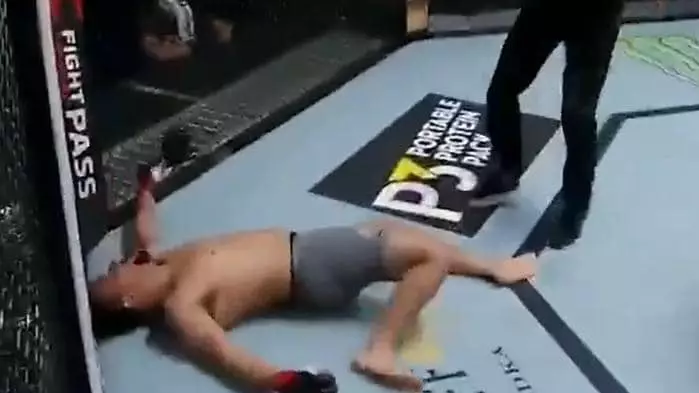 This Brutal Face Kick Knockout From Dana White's Contender Series Left One Fighter Looking Like This