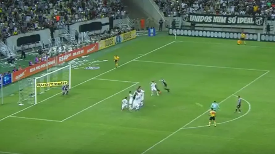 Brazilian Goalkeeper Everson Curls In Belting Free-Kick Against Corinthians