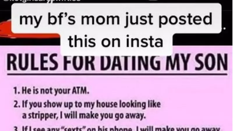 Woman Discovers Set Of Rules Posted By Boyfriend's Mum