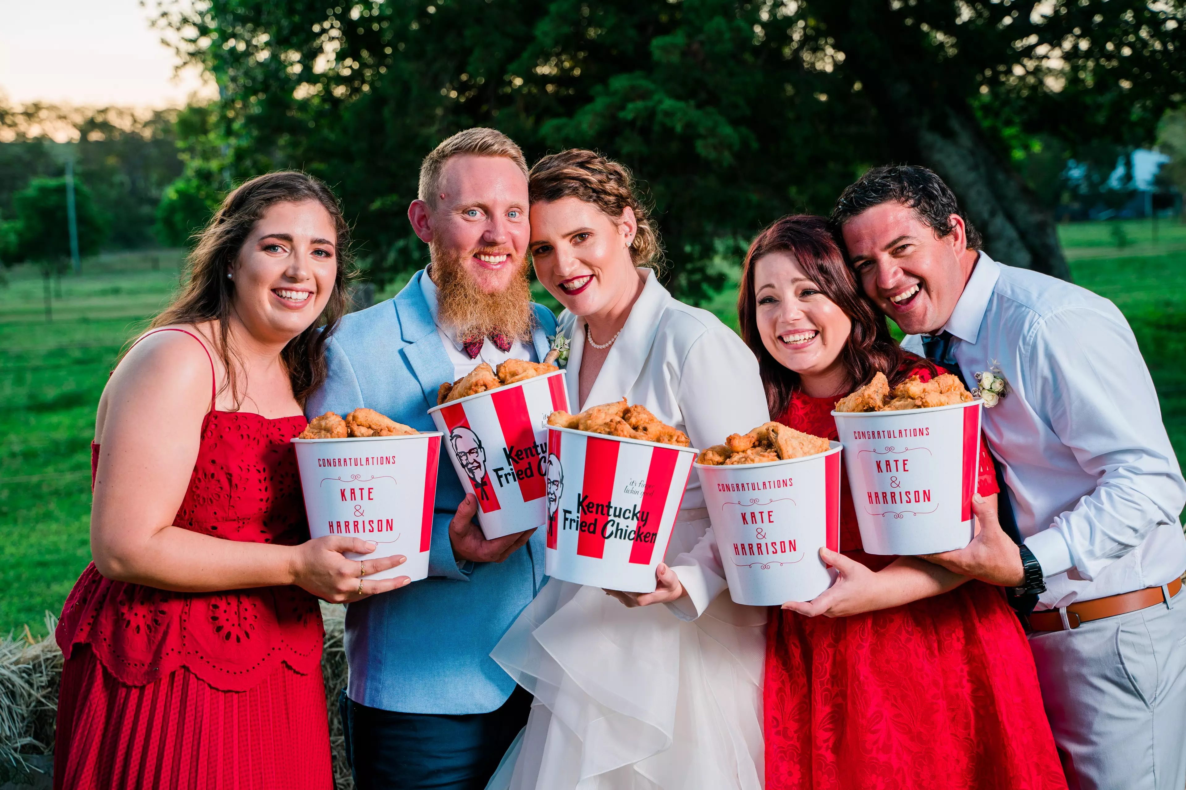 Kate and Harrison Cann are the first couple to have an official KFC wedding.
