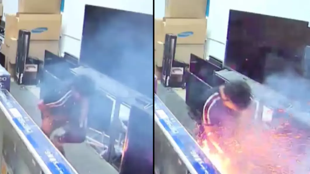 CCTV Footage Shows Huge E-Cig Explosion In Man's Pocket