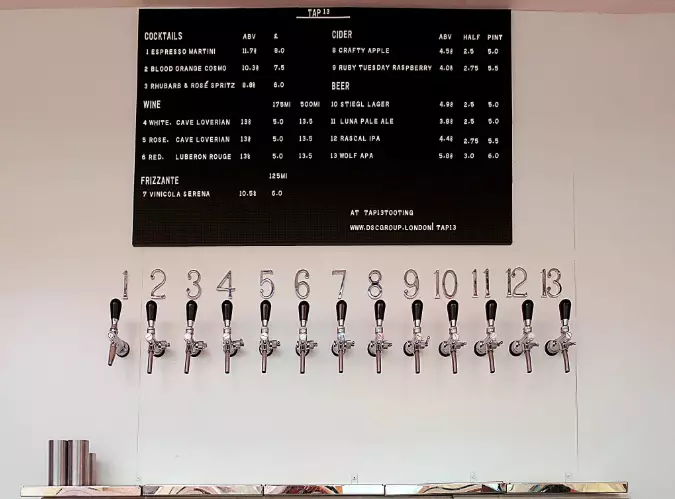 There are 13 taps to choose from. (