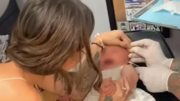 Mum Sparks Outrage For Piercing Her Baby Daughter’s Ears 