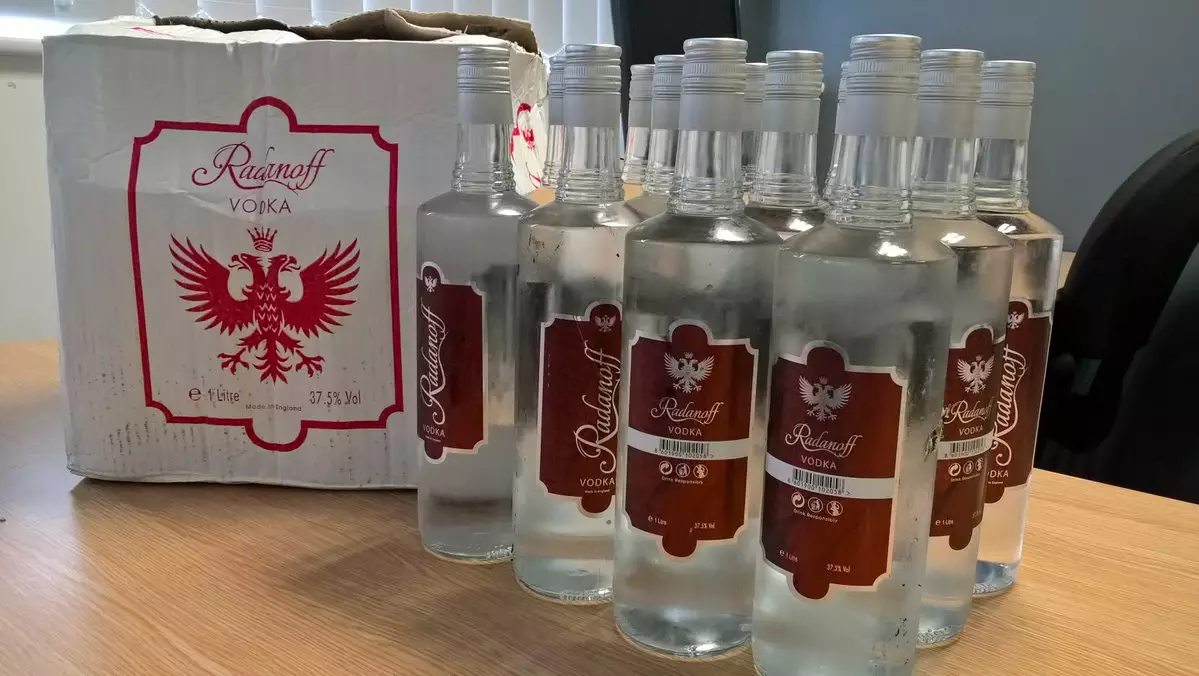 The 'Radanoff' vodka seized in Hull.
