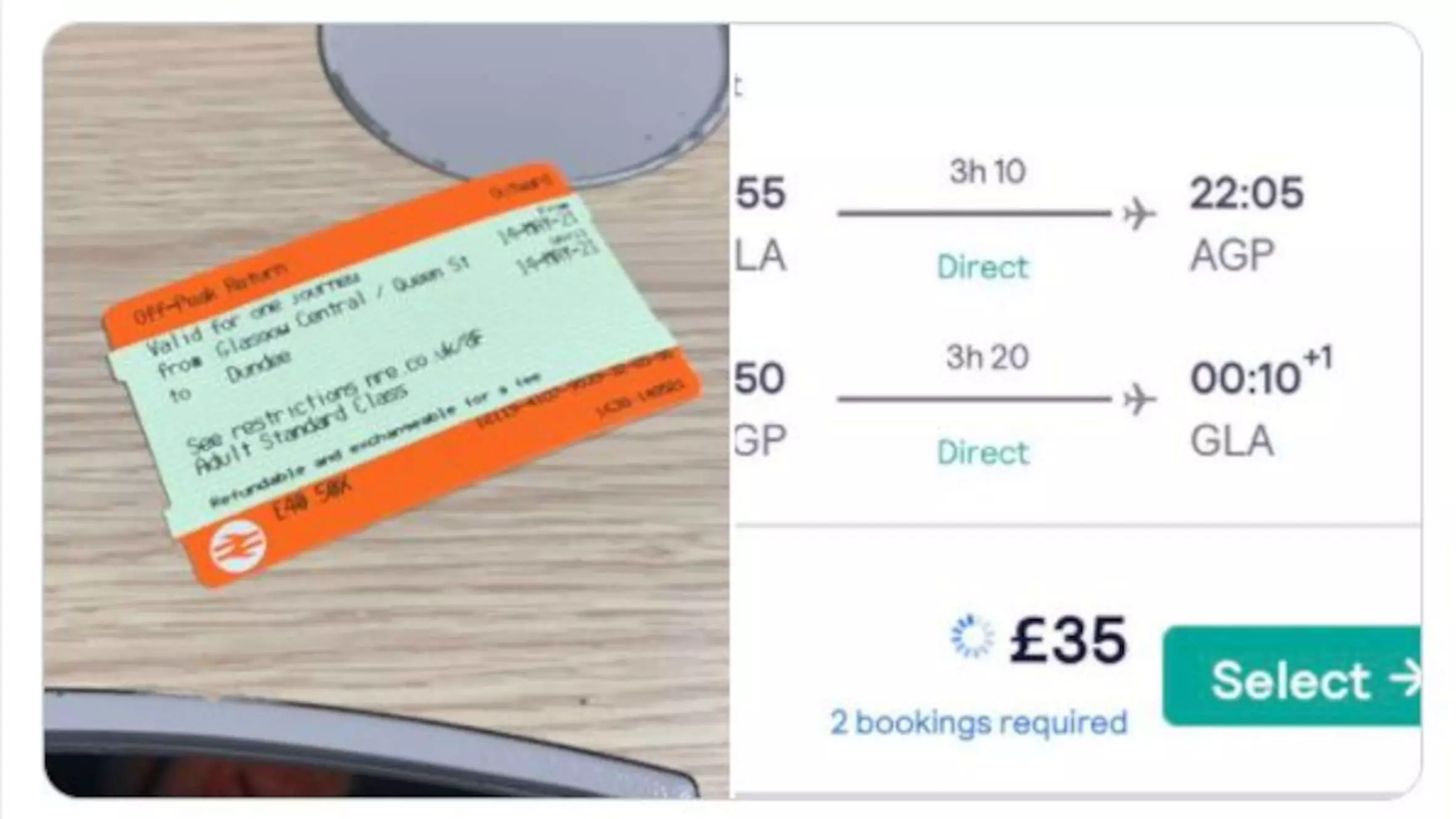 Traveller Finds Flight From Glasgow To Malaga Cheaper Than Train To Dundee