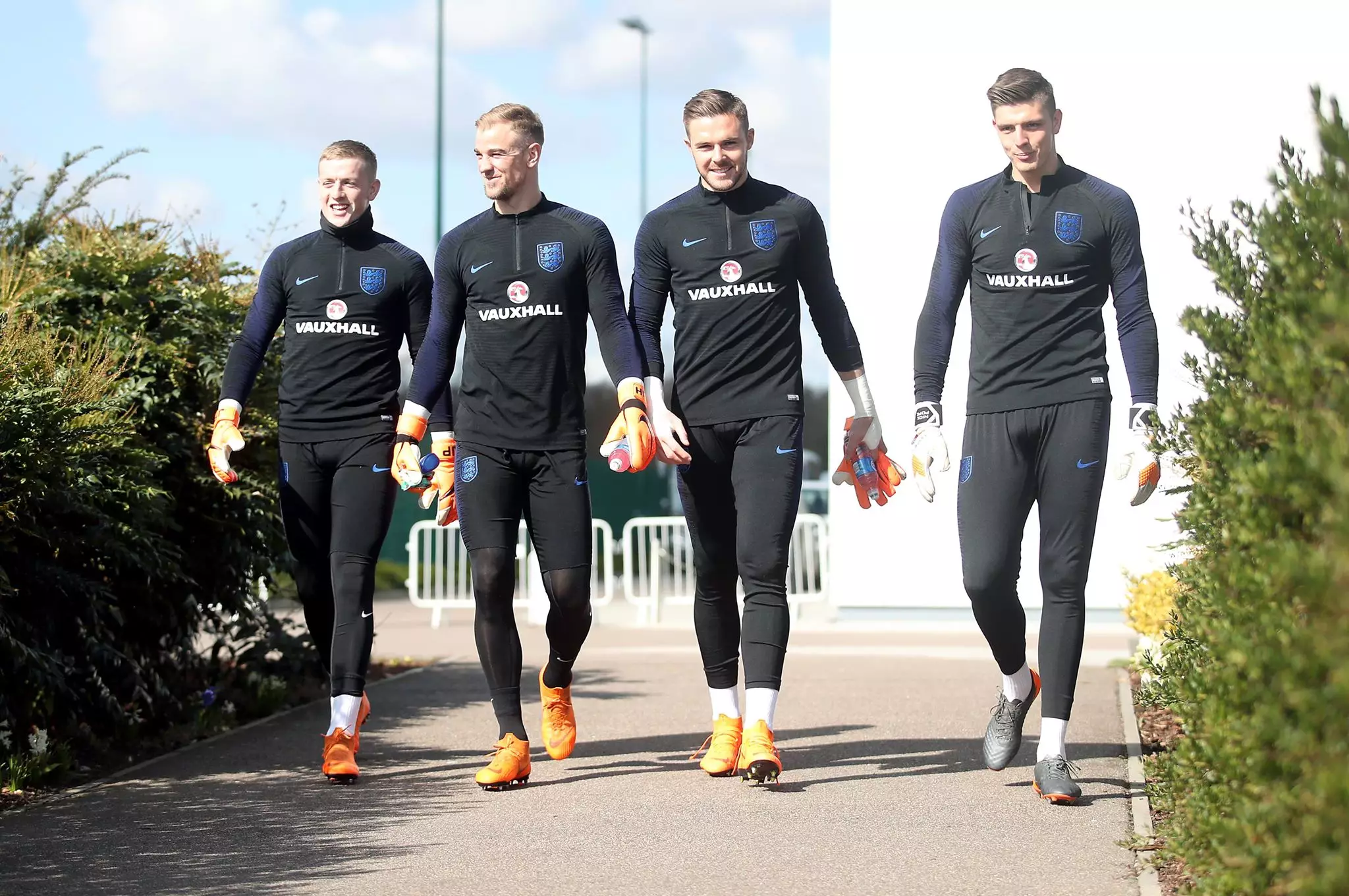 Hart alongside Pickford, Butland and Nick Pope. Image: PA Images
