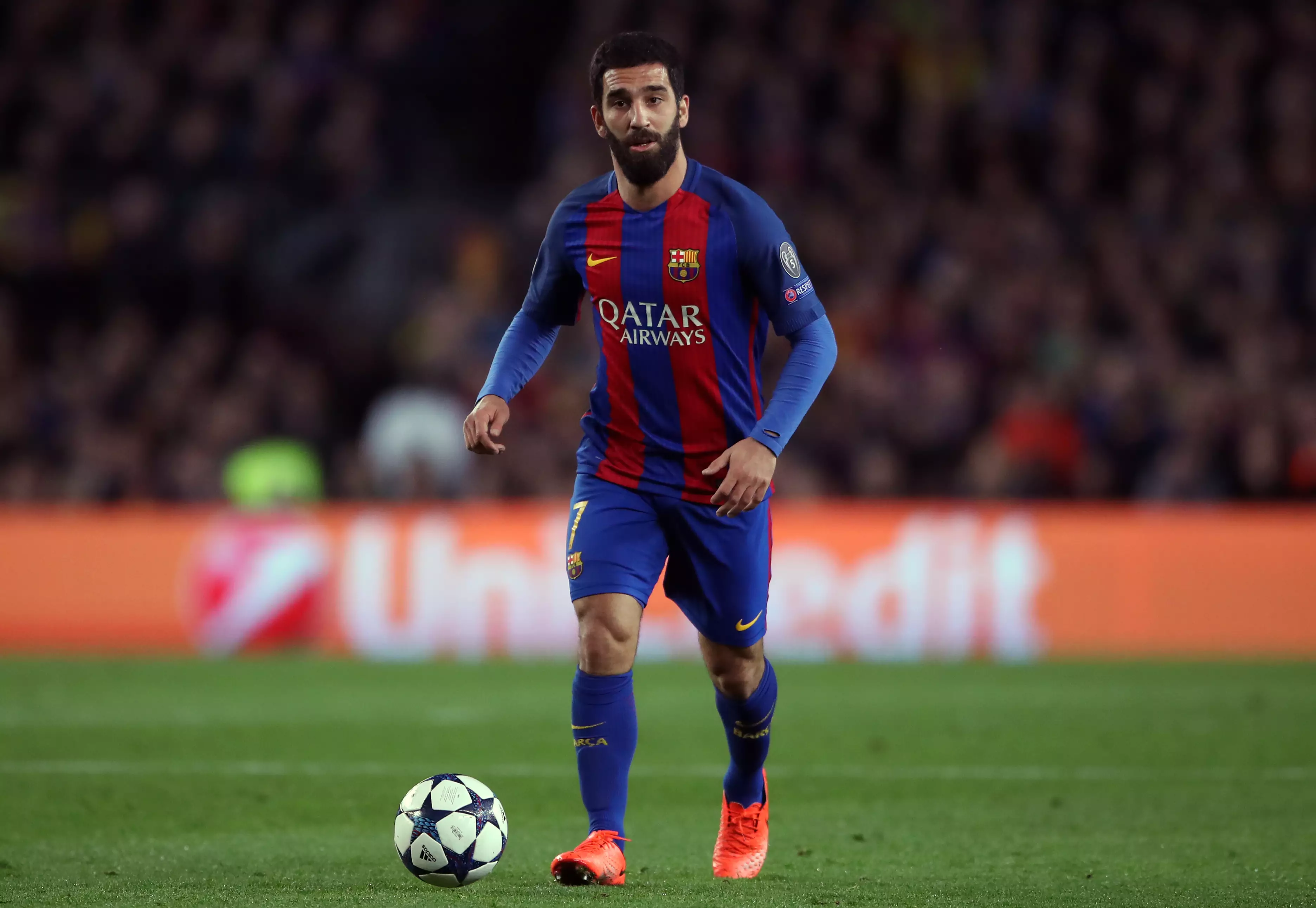 Turan on a rare appearance for Barca. Image: PA Images