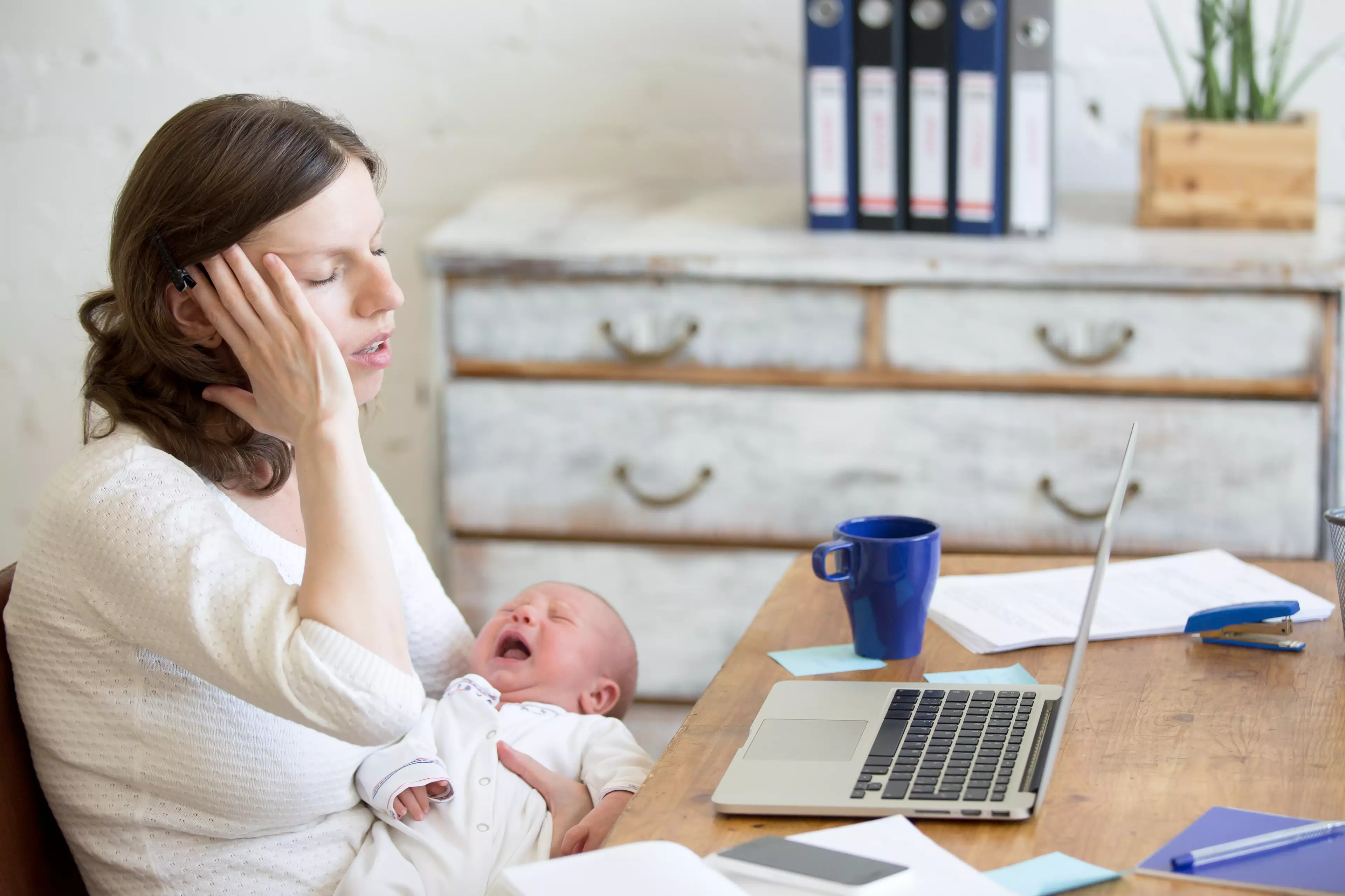 Mothers say juggling childcare and home working is tiring (