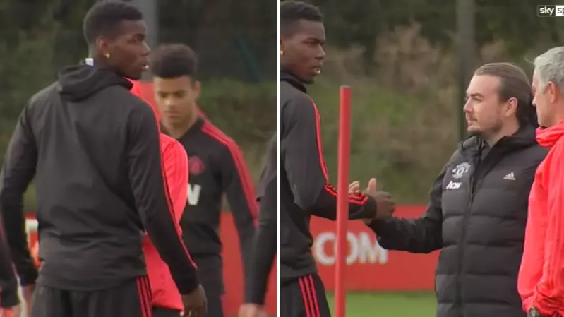 Pogba and Mourinho seem to clash at training. Image: PA Images