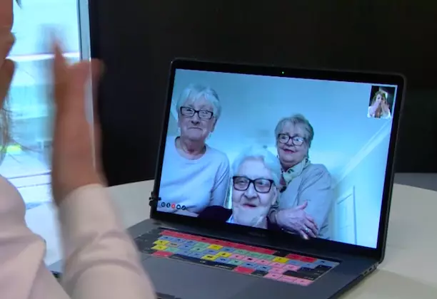 The women talked through their self-isolation plans over webcam (