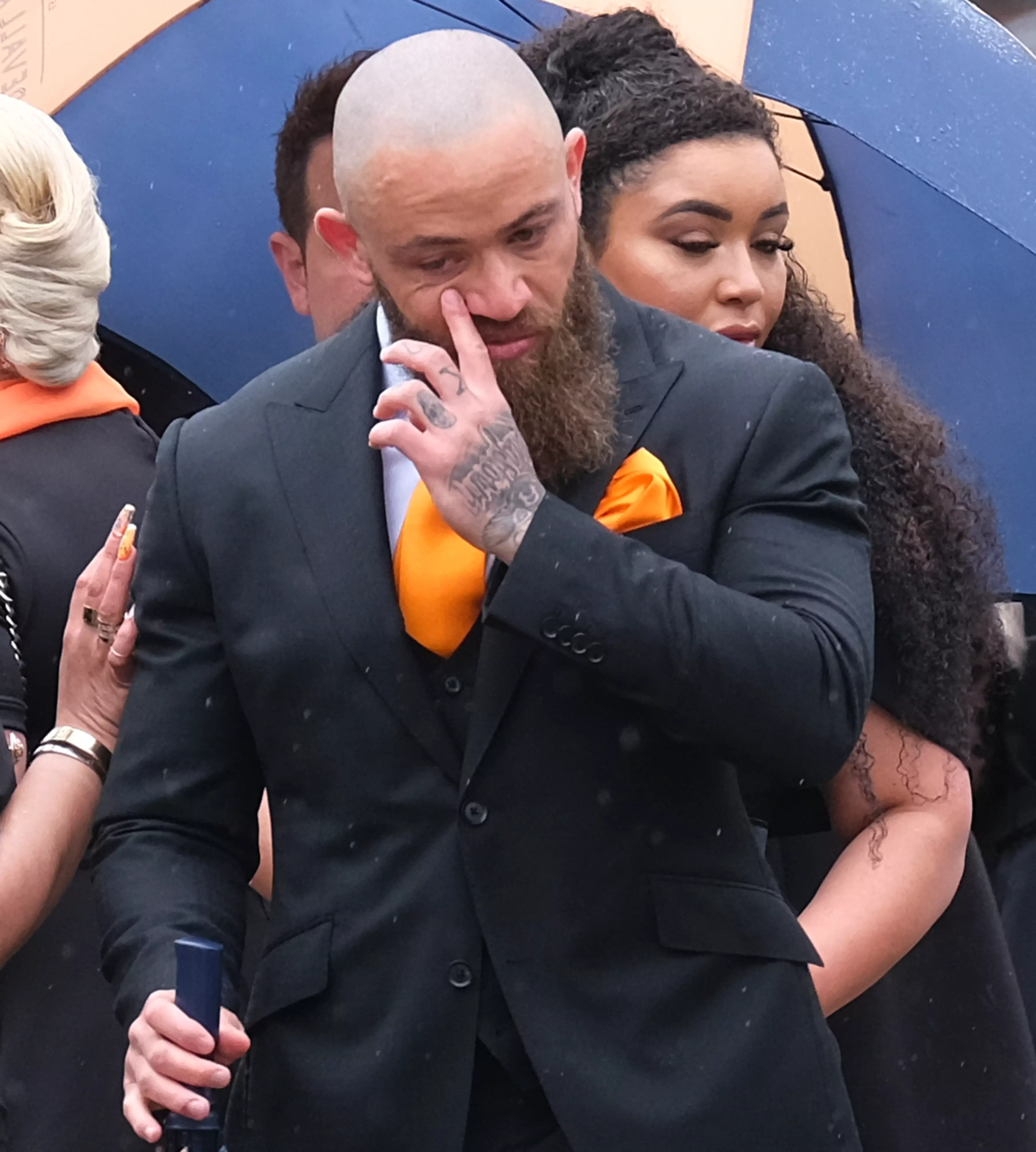 Ashley Cain wore an orange tie and handkerchief in honour of his late daughter (