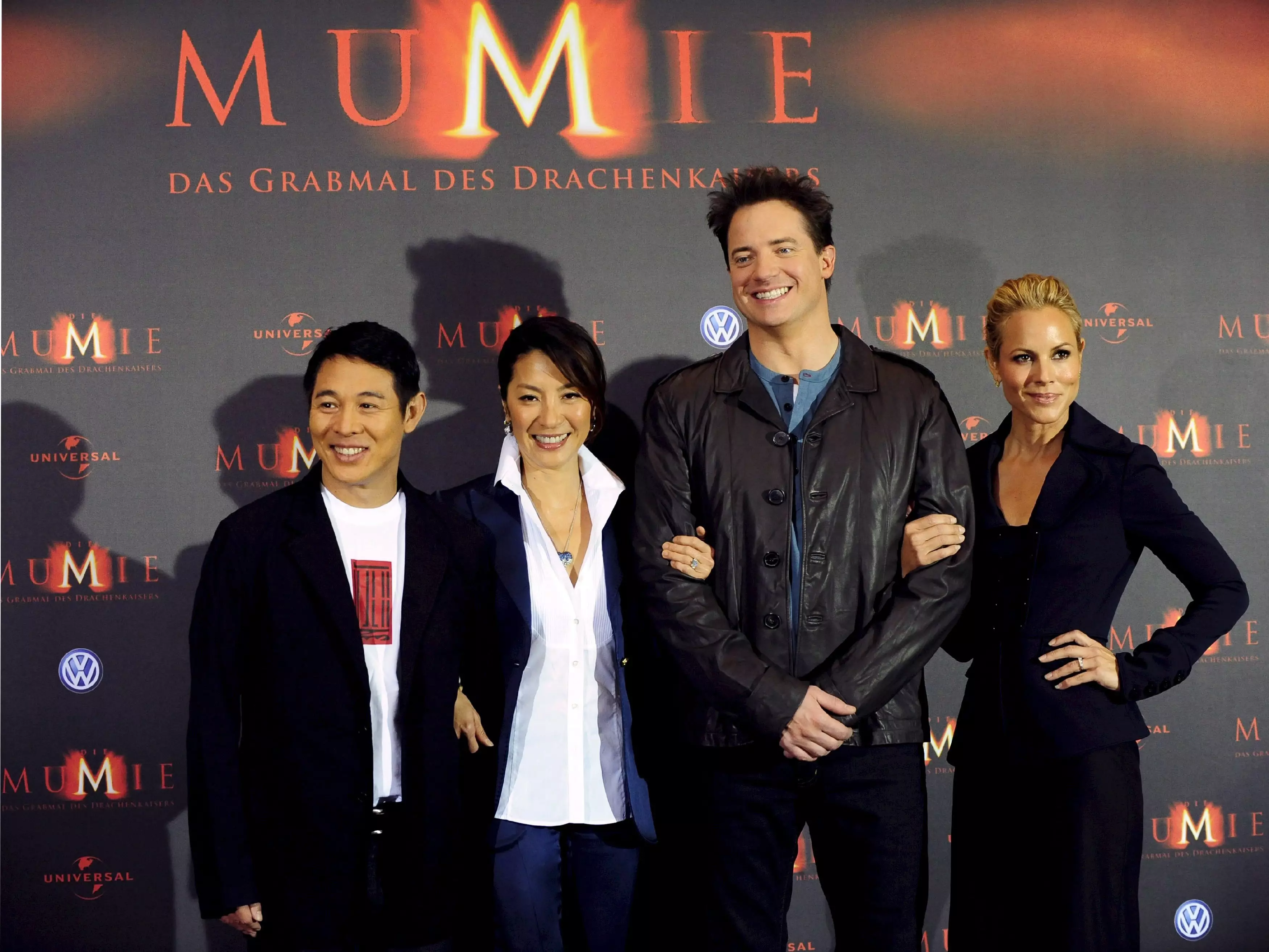 Actors from the film 'The Mummy: Tomb of the Dragon Emperor' at a photo call in 2008. (