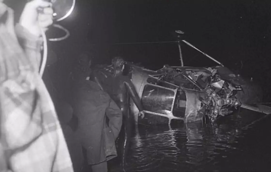 A helicopter crashed during the search for Rogers in 1959.