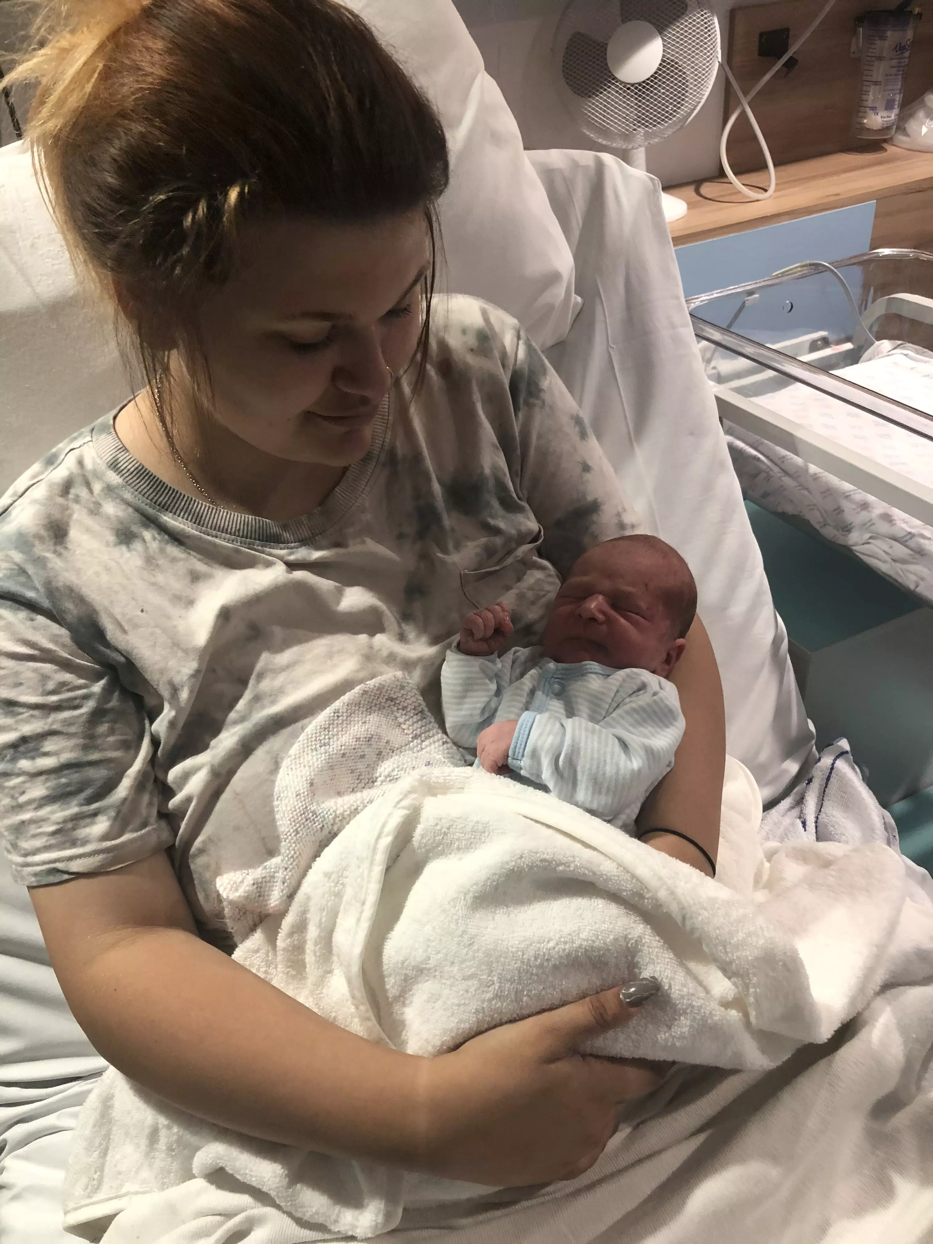 Aimee gave birth just days after finding out she was pregnant (
