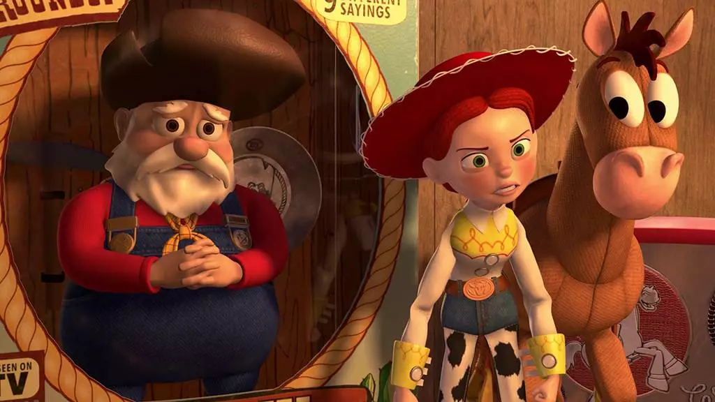 Toy Story 2 also introduced new characters Jessie, Stinky and Bullseye.