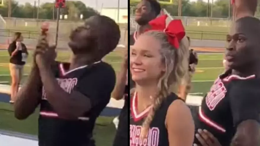 College Cheerleader's Enthusiastic Routine Goes Viral