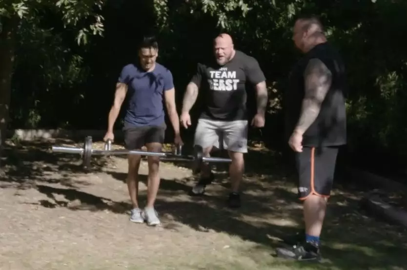 Jay Kamiraz was put through his paces by Eddie Hall and his team of fitness gurus