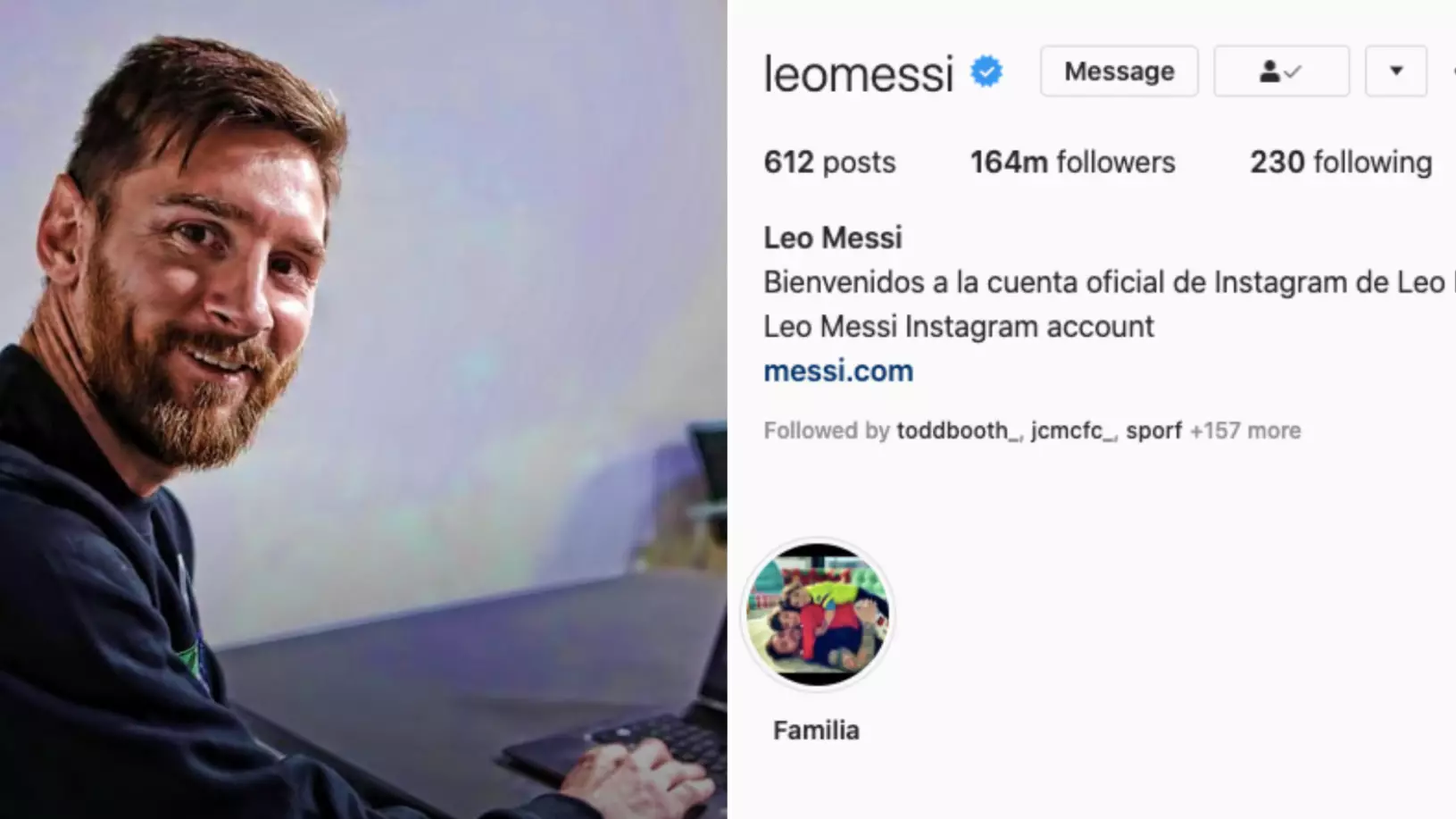 The Four Clubs Lionel Messi Follows On Instagram