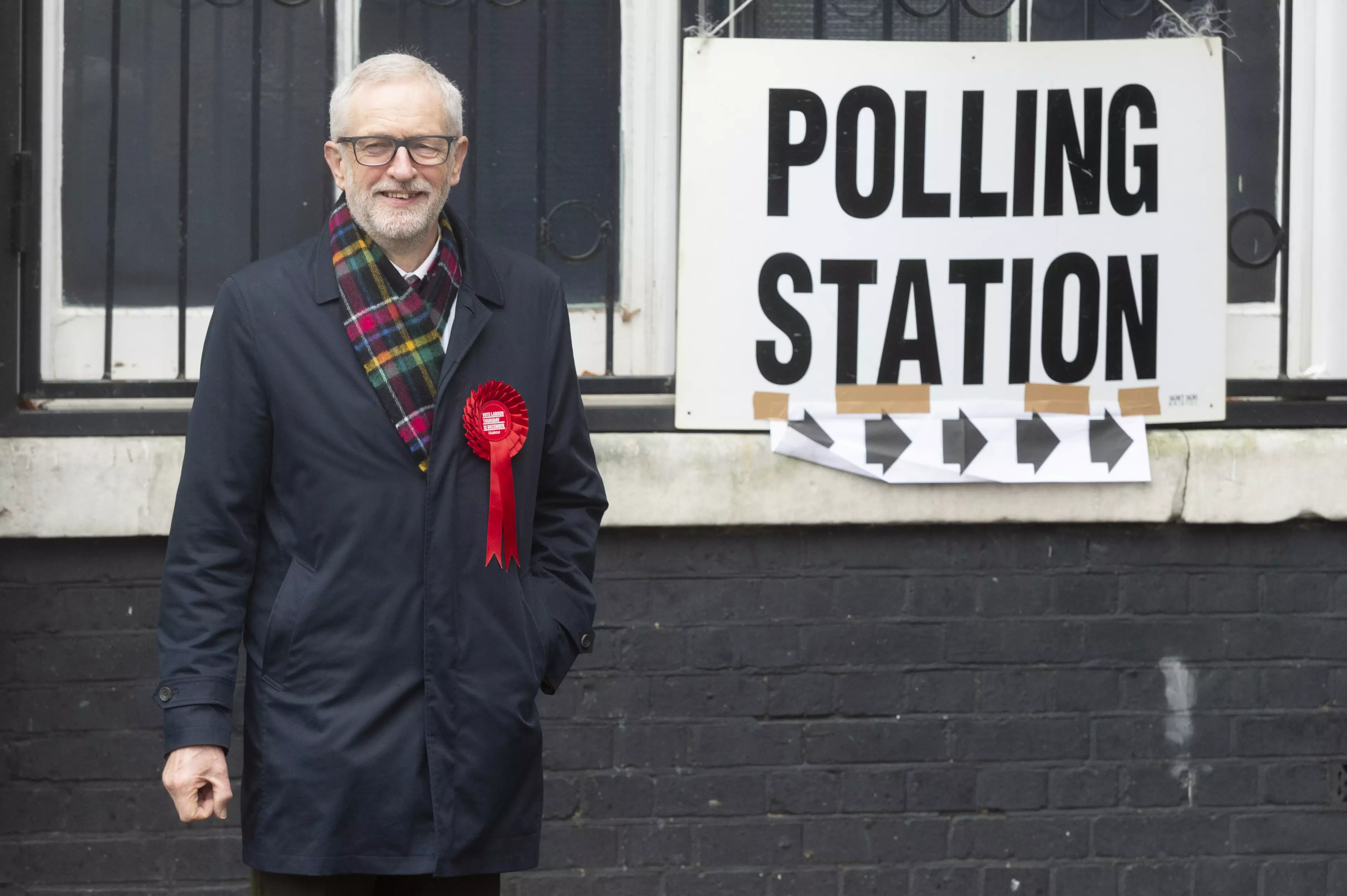 Labour Party leader Jeremy Corbyn casting his vote earlier.
