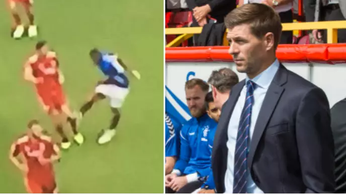 How Steven Gerrard Reacted To Alfredo Morelos After He Received Straight Red Card