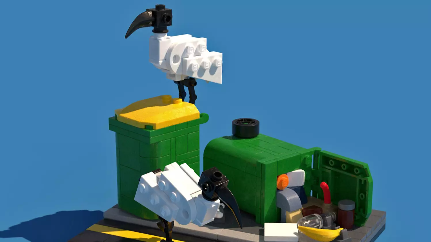 Legendary Aussie Gives Instructions On How To Create Bin Chicken Scene With LEGO