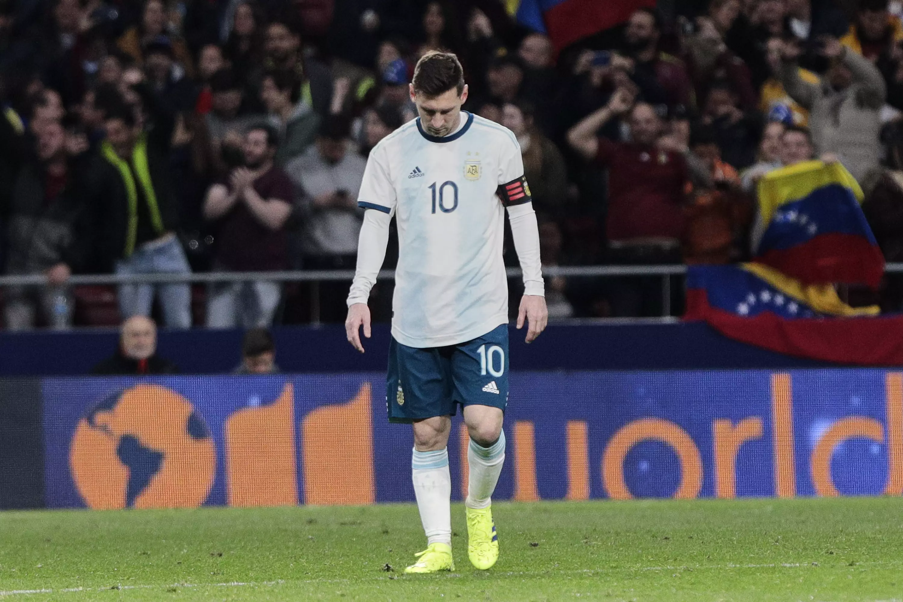 Messi wasn't happy during the loss. Image: PA Images