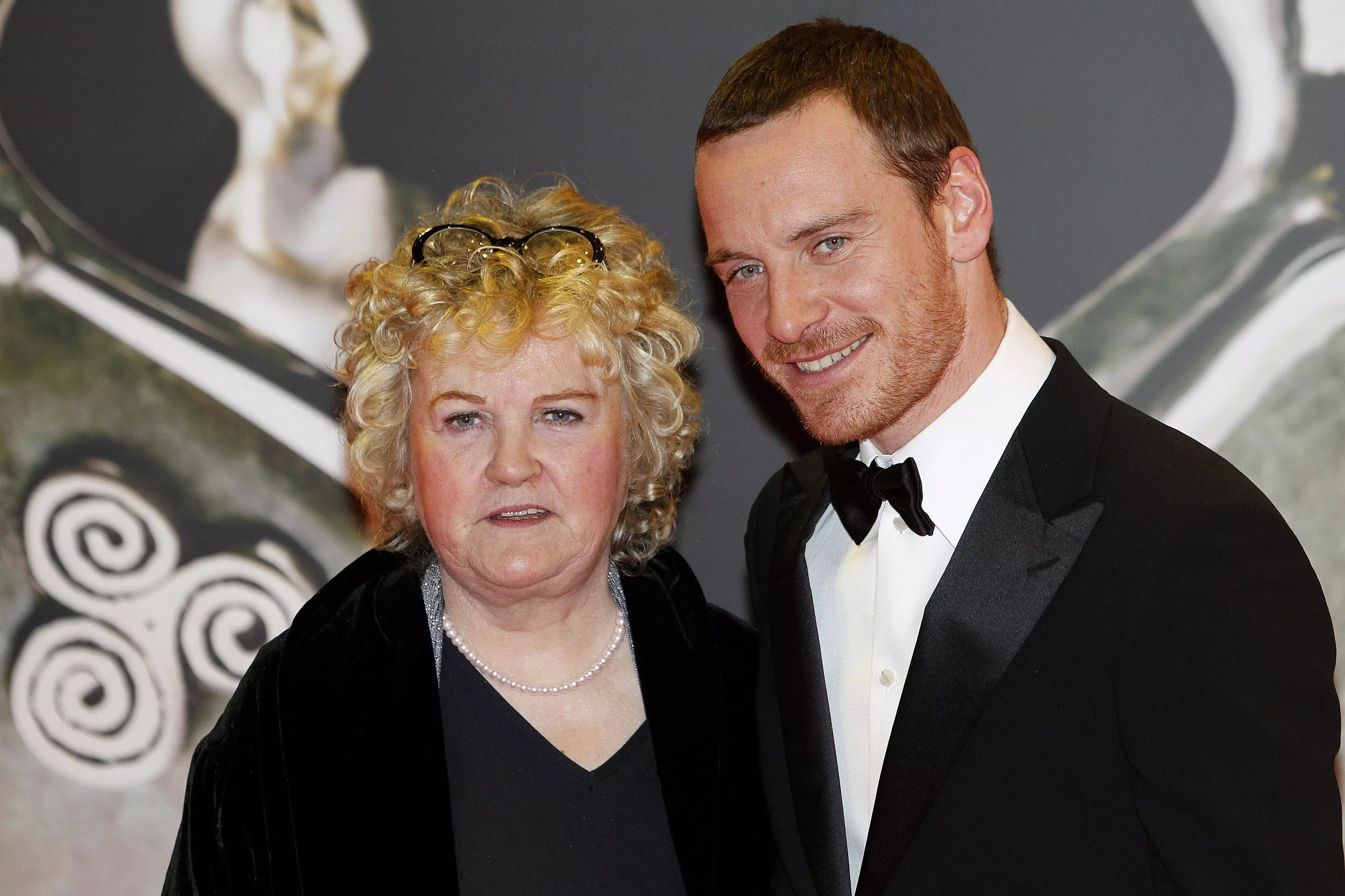 Brenda Fricker with Michael Fassbender at the Irish Television Awards in 2012.