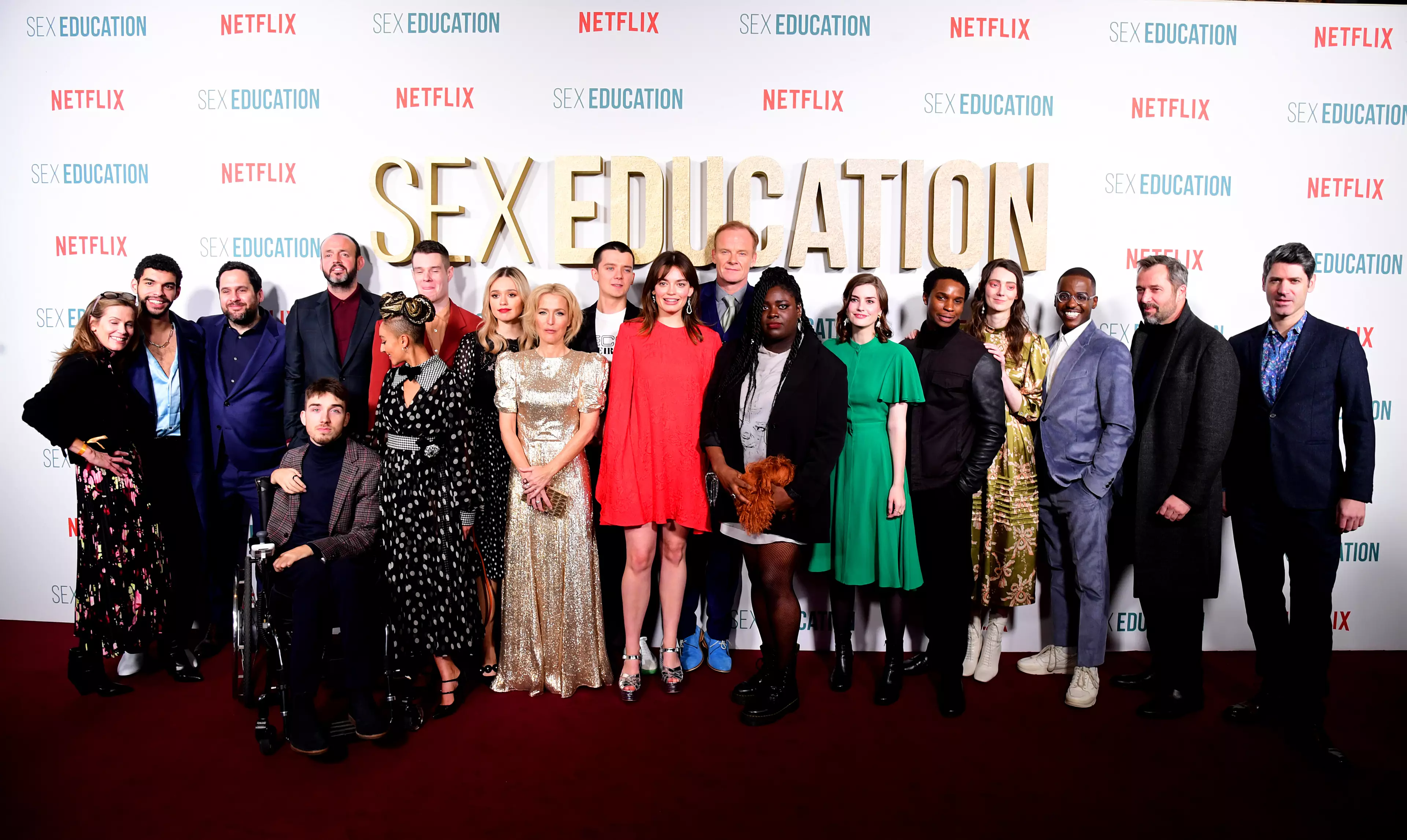 Sex Education season two cast at the world premiere in January 2020. (