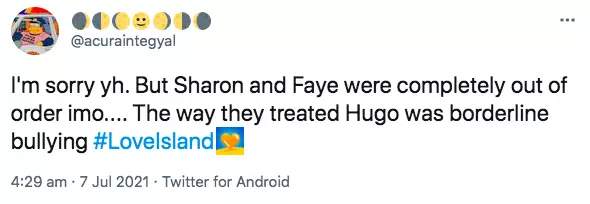 People believed Sharon and Faye went in too hard on Hugo (