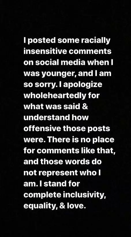 Shawn Mendes posted an apology on social media.
