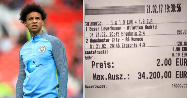 Punter Who Lost €34,200 After Leroy Sane Goal Offered Incredible Consolation Prize 