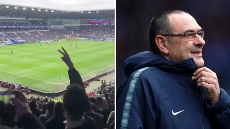 Chelsea Fans Chant "We Want Sarri Out" And F*ck Sarriball" During Cardiff Game