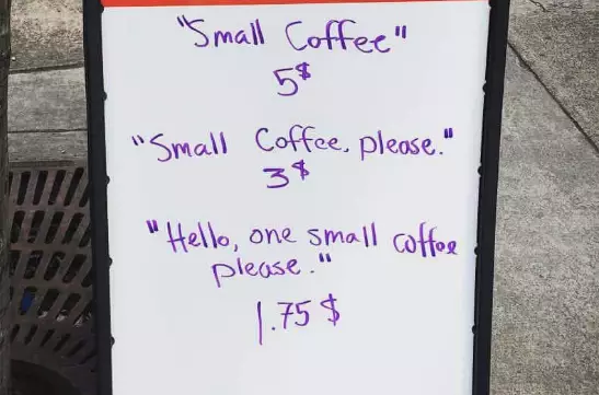 Coffee Shop Has A Brilliant Idea To Inspire Politeness In Customers