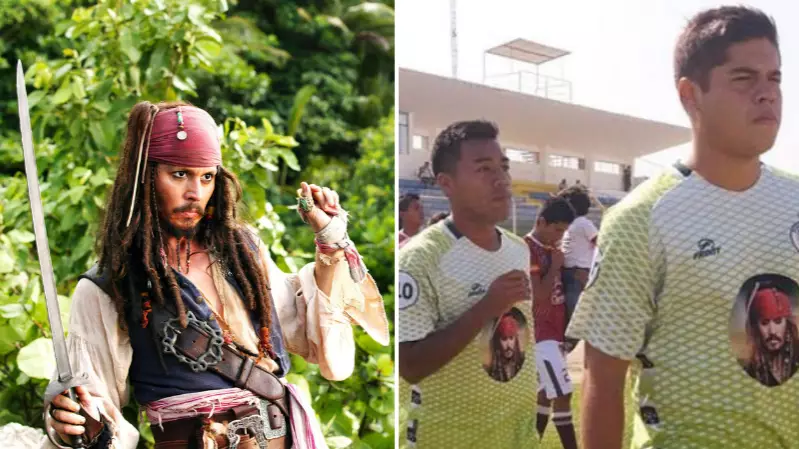 Peru's Pirate FC Play With Jack Sparrow On The Front Of Their Shirts