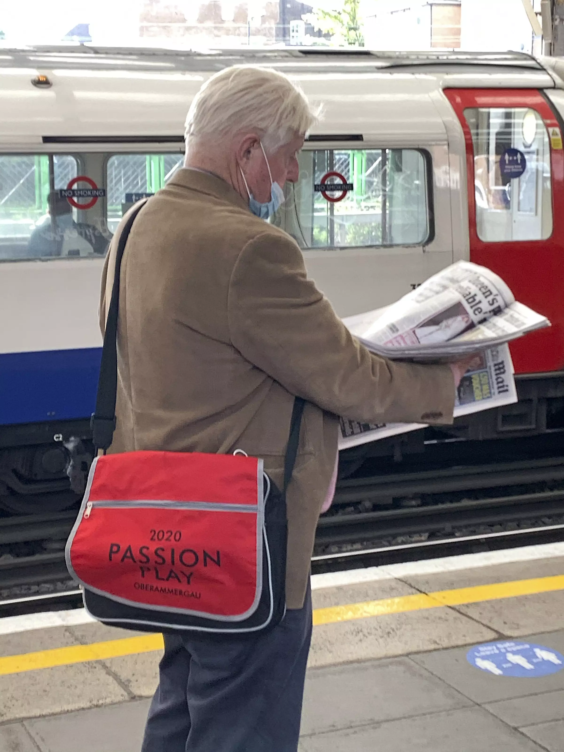 Johnson was spotted at a tube station not wearing his mask properly.