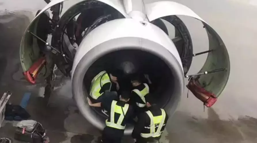 The aftermath of a coin being tossed into an engine.