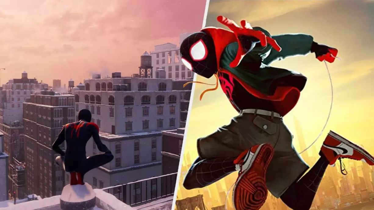 'Spider-Man: Miles Morales' Spider-Verse Suit Is Animated Just Like In The Movie