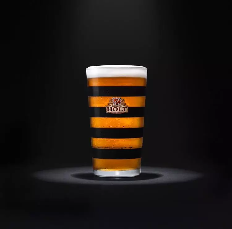 The Manchester Bee Beer Glass.