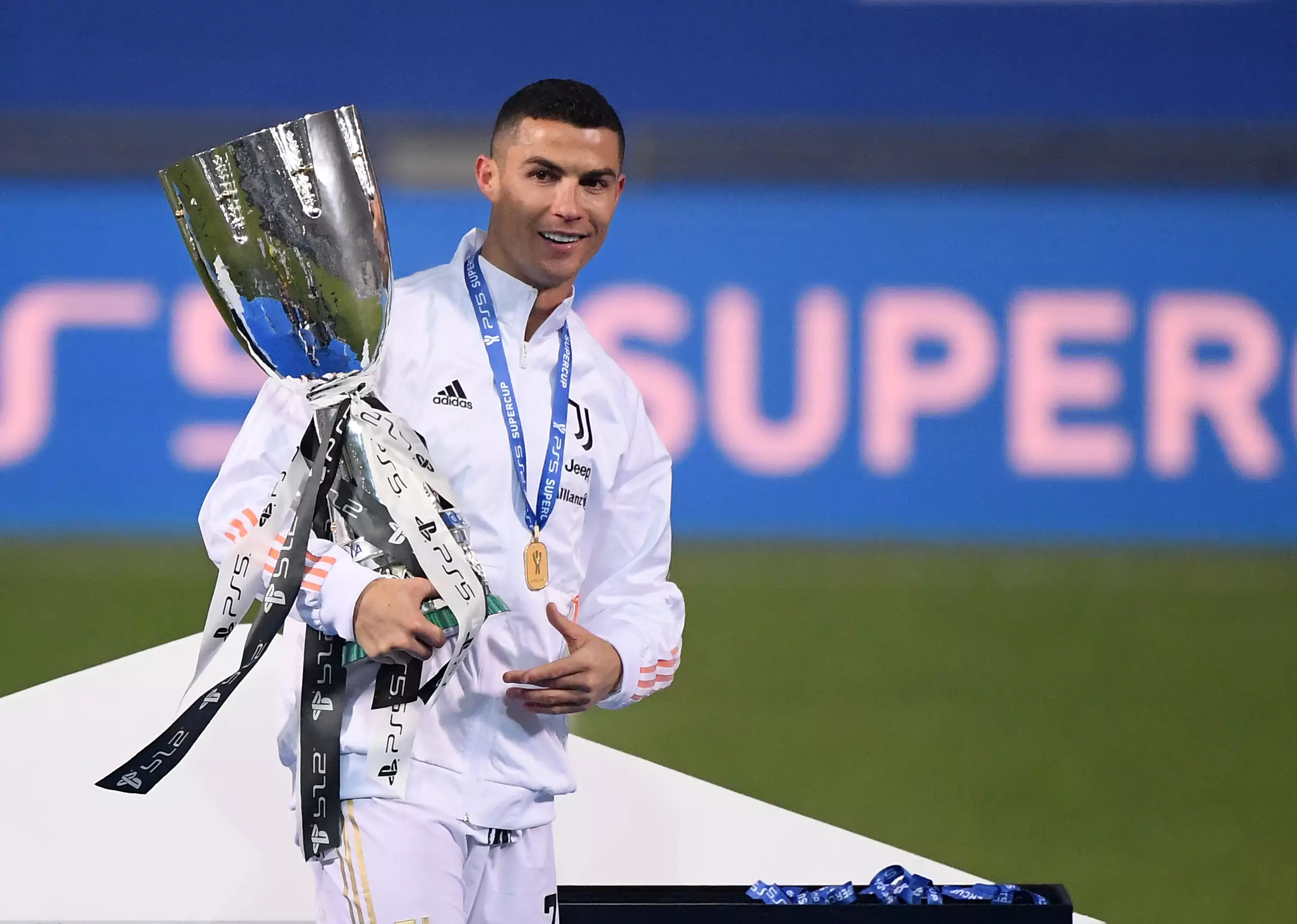 Ronaldo, here with the Supercoppa, has picked up another award. Image: PA Images