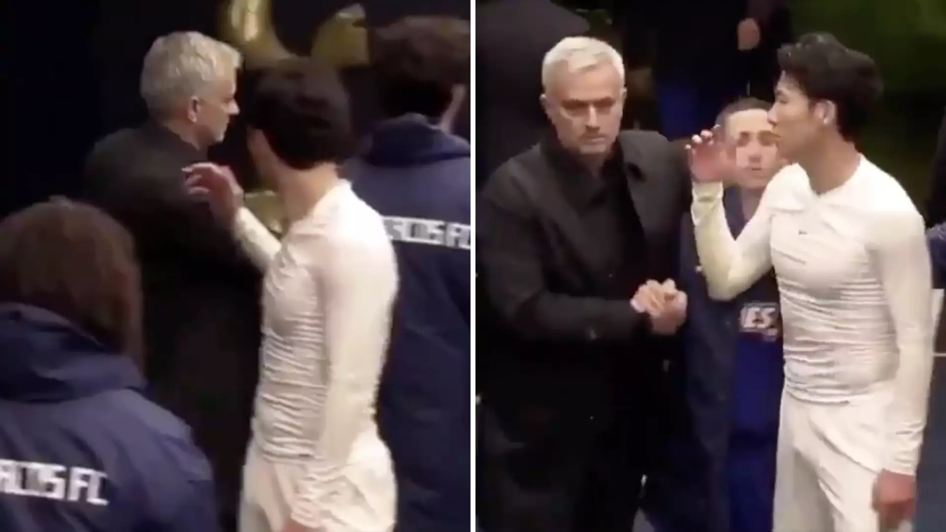 The Moment Jose Mourinho Awkwardly Left Son Heung-Min Hanging In The Tunnel 