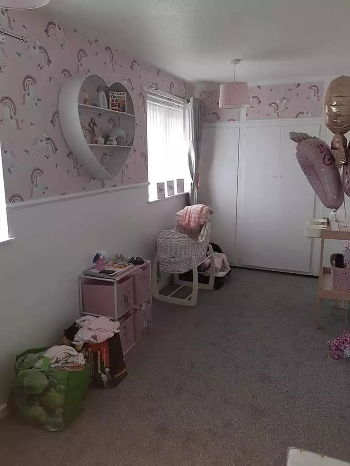 The mum even decorated her nursery pink in preparation (