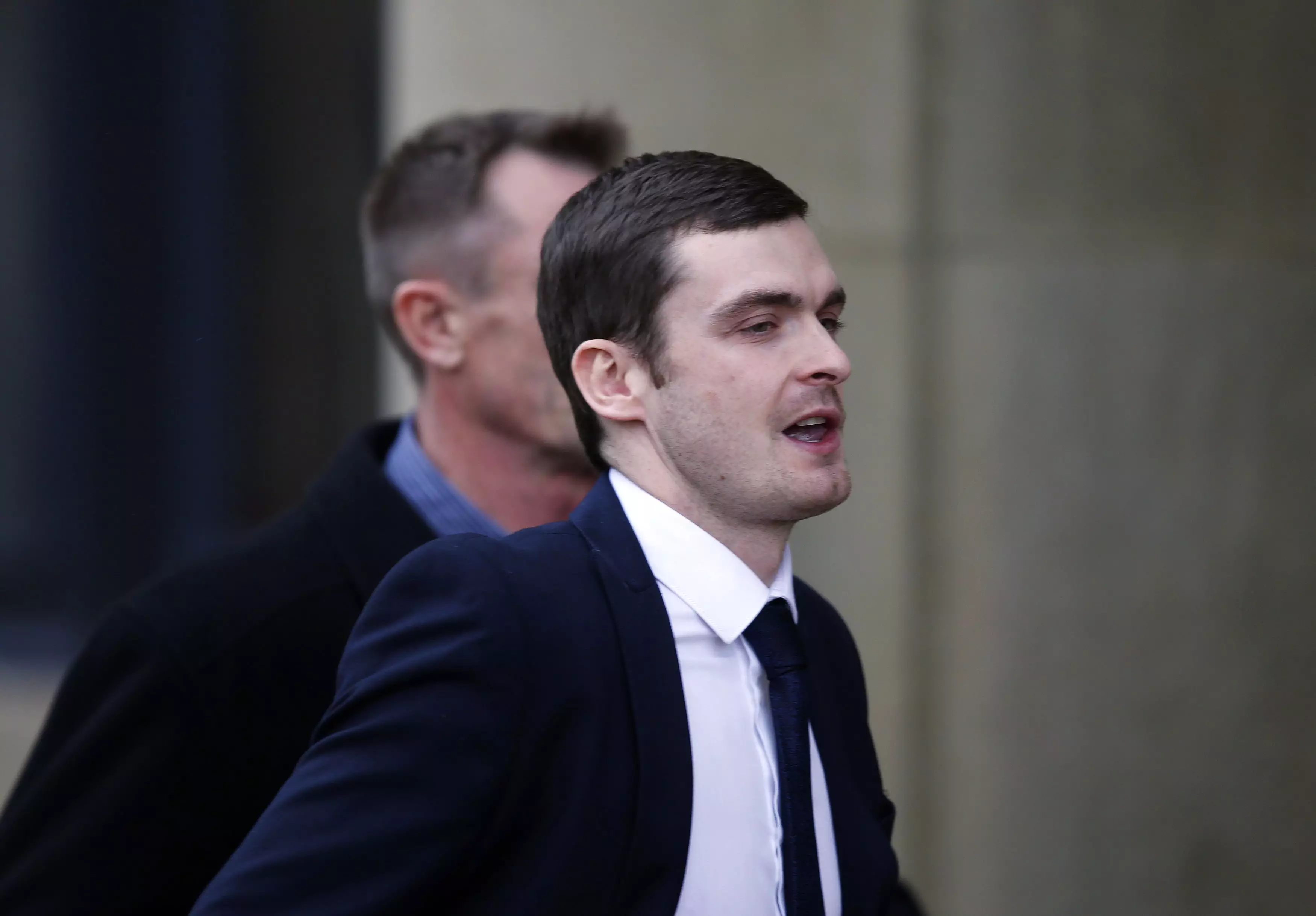 Adam Johnson arrives at court in 2016.