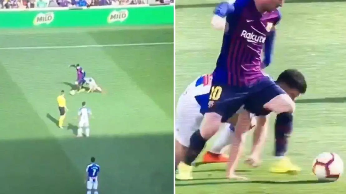 Lionel Messi Leaves Defender On The Floor Questioning Why He Became A Footballer