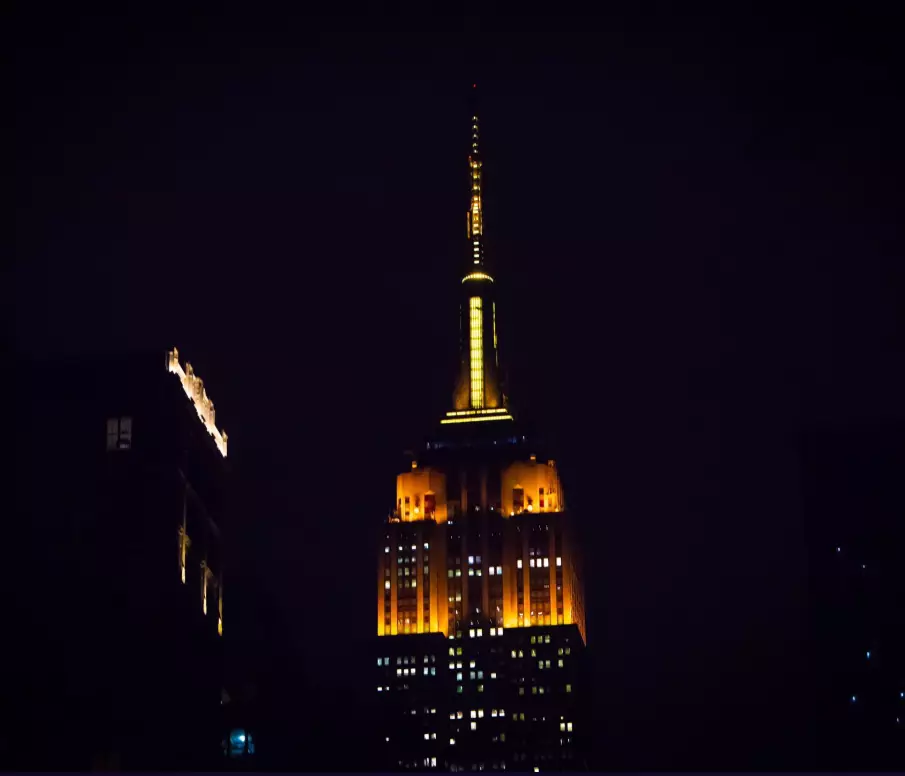 The Empire State was decked out in yellow lights in honour of The Simpsons.